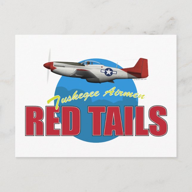 Red Tails Tuskegee Airmen Vykort (Framsida)
