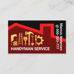 Red Tak Guld Handyman Verktyg Builder Visitkort