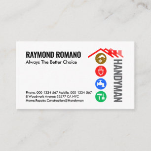 Red Tak Handyman Verktyg Line Visitkort