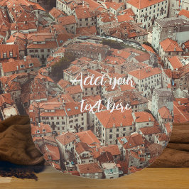 Red Tak of Kotor (Montenegro) Rund Kudde