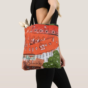 Red Tak Prag Czech Cityscape Papprare Collage Thh Tygkasse