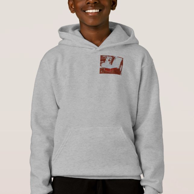 Red "Take to Road" Graphic Hoodie T Shirt (Framsida)