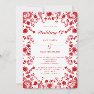 Red Talavera Wedding Inbjudningar