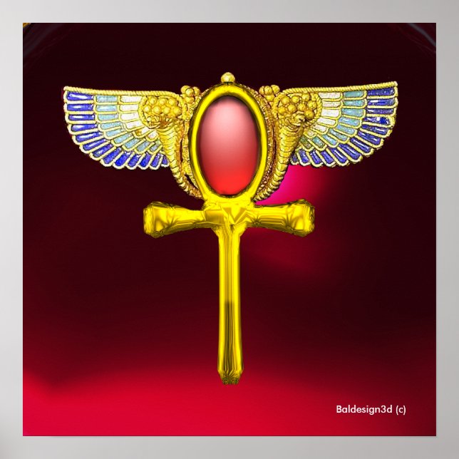 RED TALISMAN/ EGYPTIAN WINGANKH MED CORNUCOPIA POSTER (Framsidan)