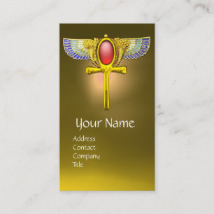 RED TALISMAN/ EGYPTIAN WINGANKH MED CORNUCOPIA VISITKORT