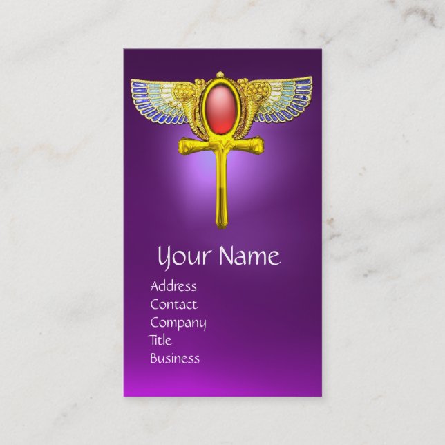 RED TALISMAN/ EGYPTIAN WINGANKH MED CORNUCOPIA VISITKORT (Framsida)