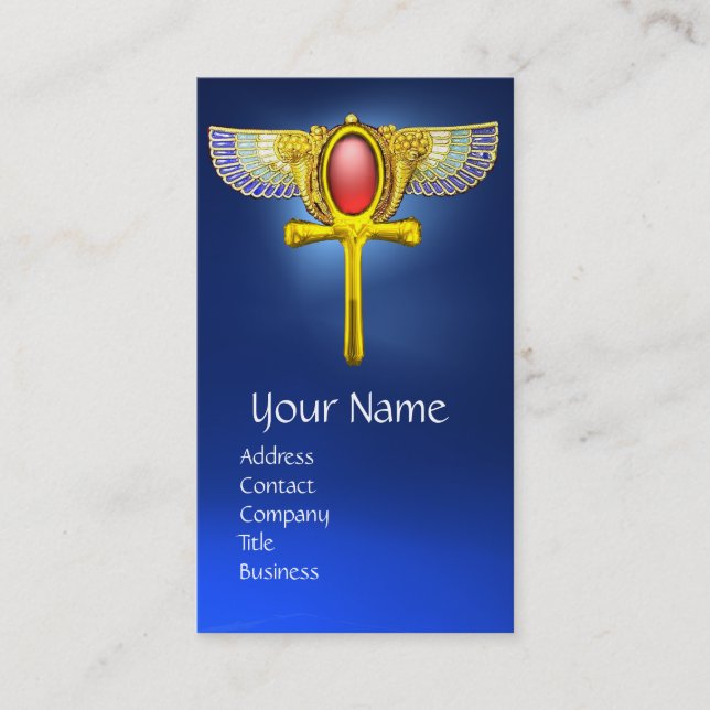 RED TALISMAN/ EGYPTIAN WINGANKH MED CORNUCOPIA VISITKORT (Framsida)