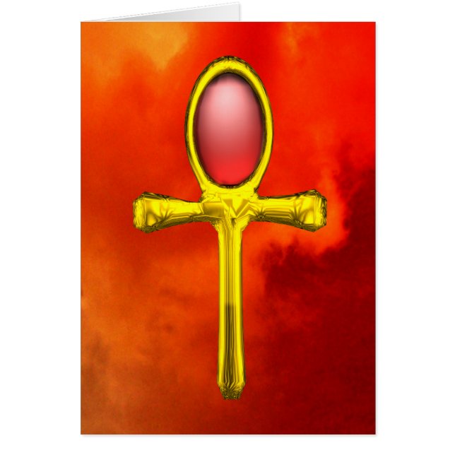 RED TALISMAN,Red gult lågor Hälsningskort (Framsidan)