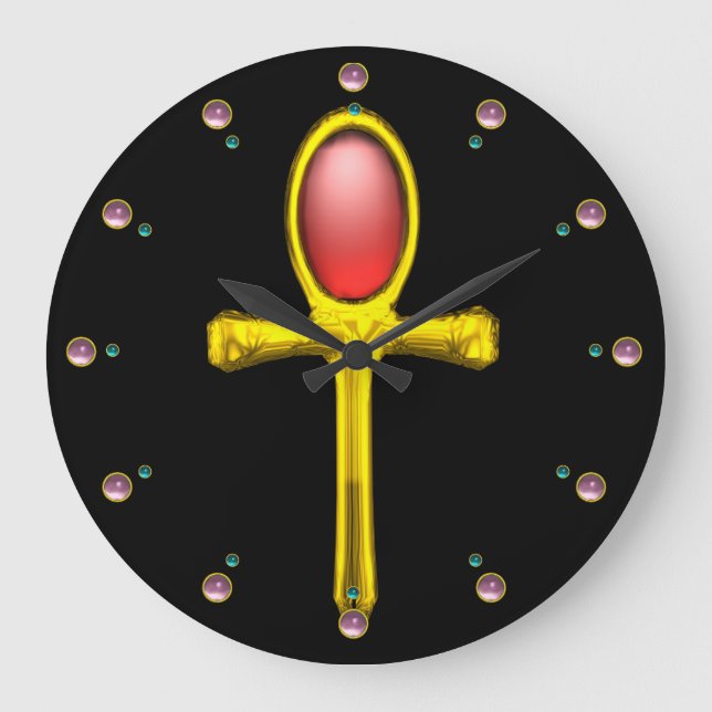RED TALISMAN ,Ruby Gemstones,Black Stor Klocka (Framsida)