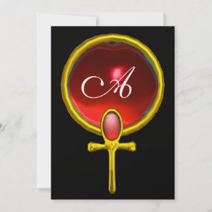 RED TALISMAN RUBY MONOGRAM bright Black gult Inbjudningar