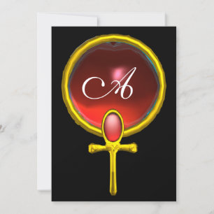 RED TALISMAN RUBY MONOGRAM bright Black gult Inbjudningar