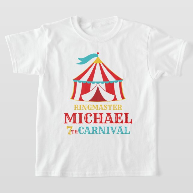 Red Tält Circus Carnival Birthday Shirt T Shirt (Laydown)