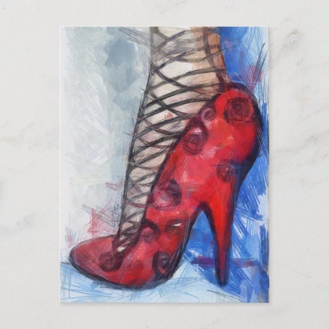 Red Tango Shoe Vykort (Framsida)