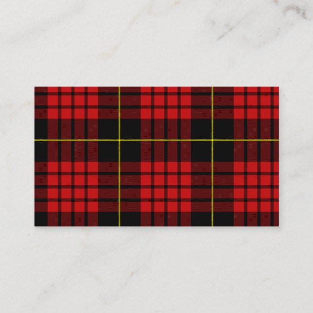 Red Tartan Affärskorts Visitkort (Framsida)