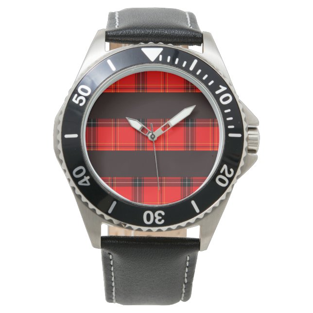 Red tartan armbandsur (Framsida)