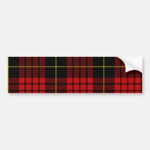 Red Tartan Bumper Sticker Bildekal