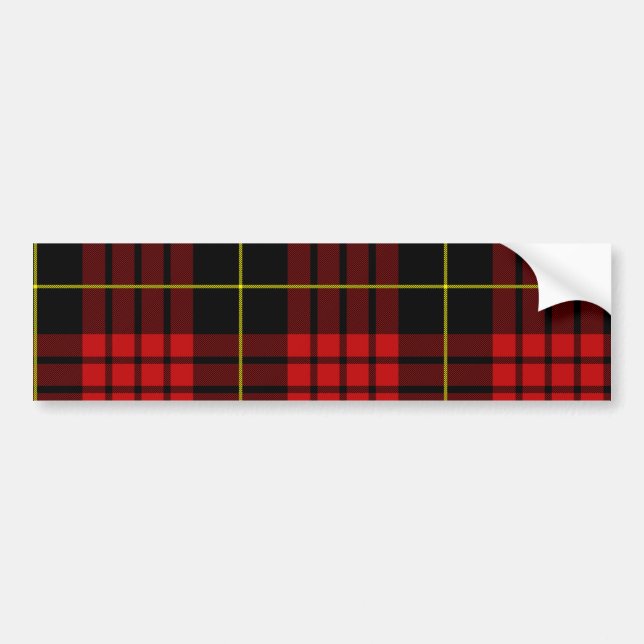 Red Tartan Bumper Sticker Bildekal (Framsidan)