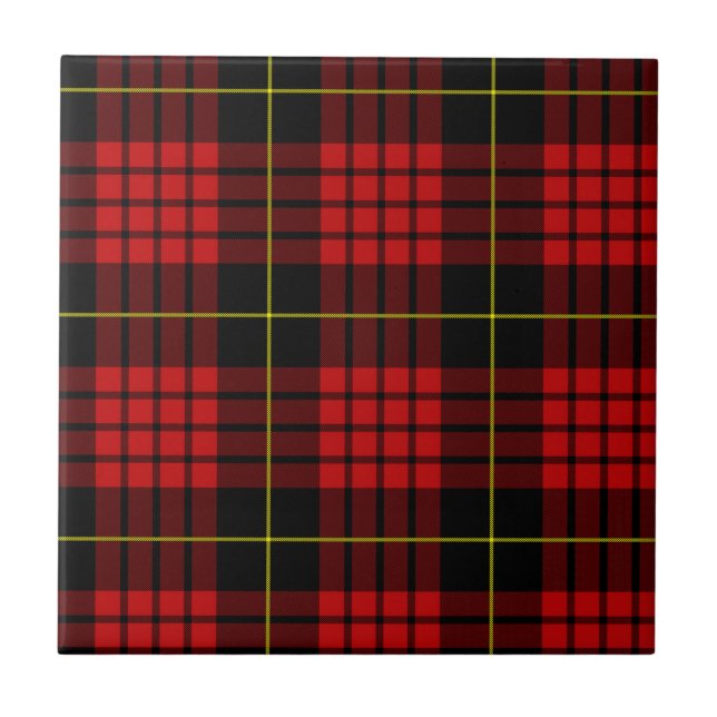 Red Tartan Ceramic Tile Kakelplatta (Framsidan)
