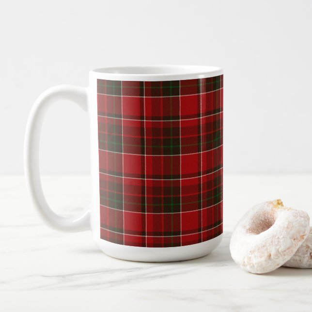 Red Tartan Check Kaffemugg (Med munk)