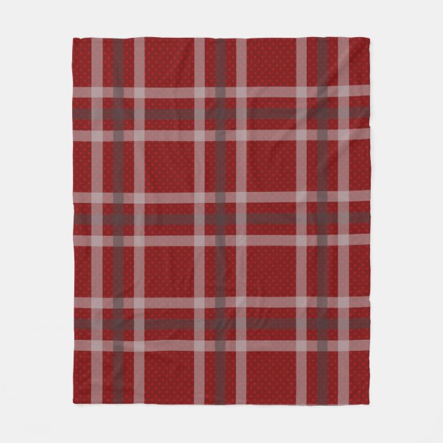 Red Tartan Checkered Traditional Scottish Play Fleecefilt (Framsidan)