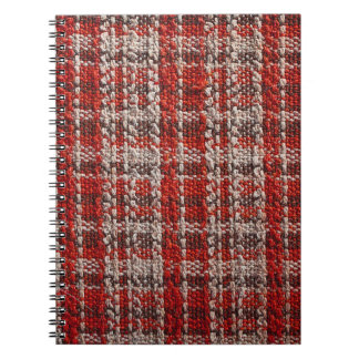 Red Tartan Fabric: Texturerad bakgrund Anteckningsbok