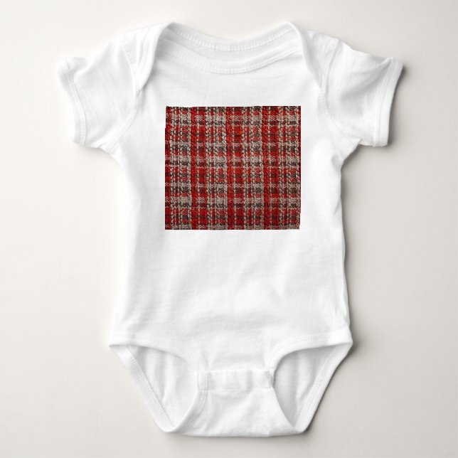 Red Tartan Fabric: Texturerad bakgrund T Shirt (Framsida)