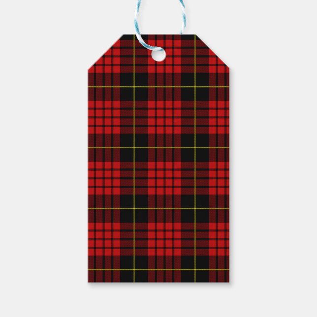 Red Tartan Gift Märkres Presentetikett (Framsidan)