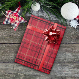 Red Tartan jul Helgdag Wrapping Papper Presentpapper