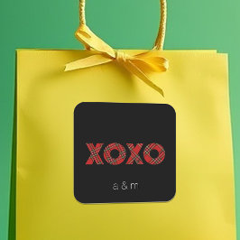 Red Tartan jul Mönster Fyrkantigt Klistermärke