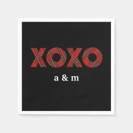 Red Tartan jul Mönster Pappersservett