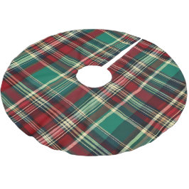 Red Tartan Julgran Base Cover Up Julgransmatta Borstad Polyester