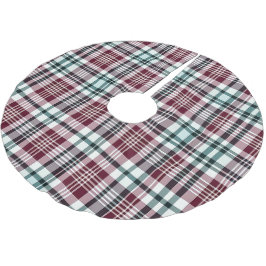 Red Tartan Julgran Base Cover Up Julgransmatta Borstad Polyester