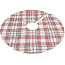Red Tartan Julgran Base Cover Up Julgransmatta Borstad Polyester