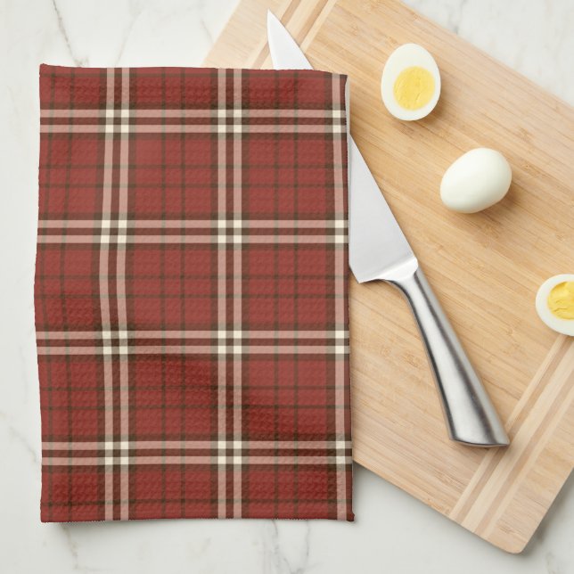 Red Tartan Kitchen Towel Kökshandduk (Vikt i Fjärdedel)