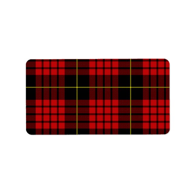 Red Tartan Labels Adressetikett (Framsidan)