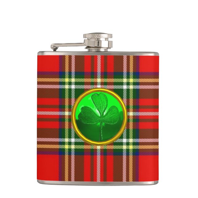 RED TARTAN MED GRÖNT SHAMROCK FICKPLUNTA (Framsidan)
