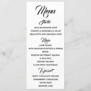 Red Tartan Menu Meny
