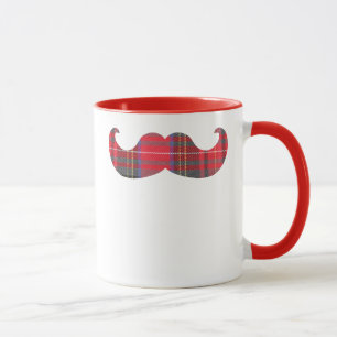 Red Tartan Mustache Mugg
