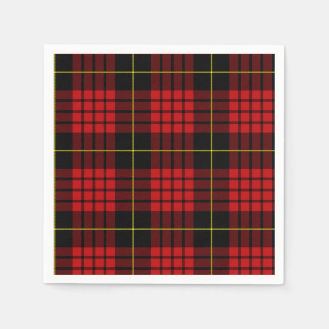 Red Tartan Pappra Napkins Pappersservett (Framsidan)
