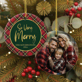 Red Tartan Play Guld jul Julgransprydnad Keramik