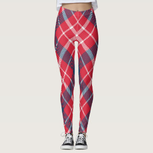 Red Tartan Play Leggings - Trendig Checkered Pant