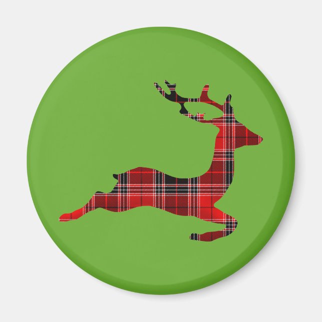 Red Tartan rener Skotsk jul Magnet (Framsidan)