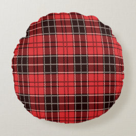 Red Tartan Rund Kudde