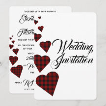 Red Tartan Wedding-inbjudan