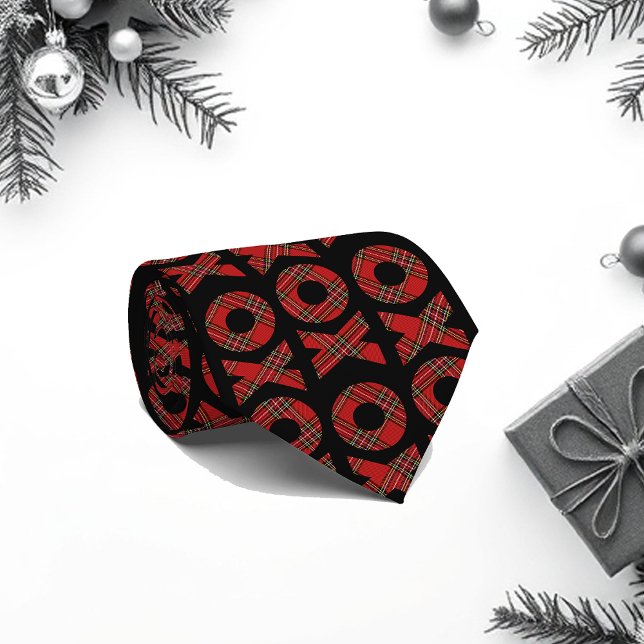 Red Tartan XOXO Mönster on Black Slips (Skapare uppladdad)
