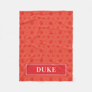 Red Tass Monogram Pet Fleece Blanket