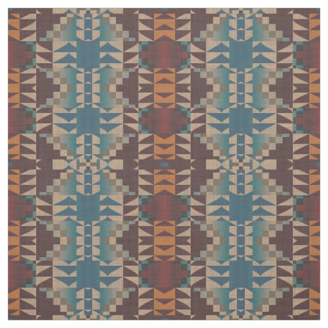 Red Taupe Brown Teal Blue Orange Ethnic look Tyg (Provkarta)