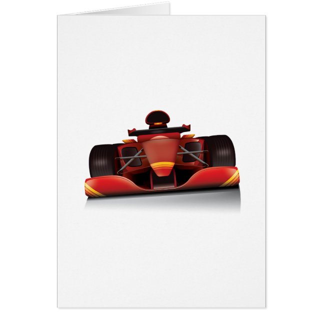 Red Tävla Car Hälsningskort (Framsidan)