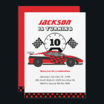 Red Tävla Car Tävling Kids Boys Birthday Inbjudningar<br><div class="desc">För barn för rutdesign,  pojkar eller flickor som kör bil,  tävla för kärlek,  sportbil,  hastighet och bil för leksak. Perfekt för födelsedagsfest av byggtema. Du kan anpassa ordalydelsen så att den passar för andra tillfällen.</div>
