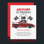 Red Tävla Car Tävling Kids Boys Birthday Inbjudningar<br><div class="desc">För barn för rutdesign,  pojkar eller flickor som kör bil,  tävla för kärlek,  sportbil,  hastighet och bil för leksak. Perfekt för födelsedagsfest av byggtema. Du kan anpassa ordalydelsen så att den passar för andra tillfällen.</div>